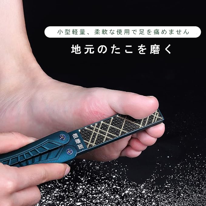 Pumice Stone Foot File, Heel Exfoliator, Nail File - Eiffel Tower Style 180° Foldable, Anti-wrestling, Durable, Unbreakable, Double-Sided Foot File Exfoliating Foot File, Black - NewNest Australia