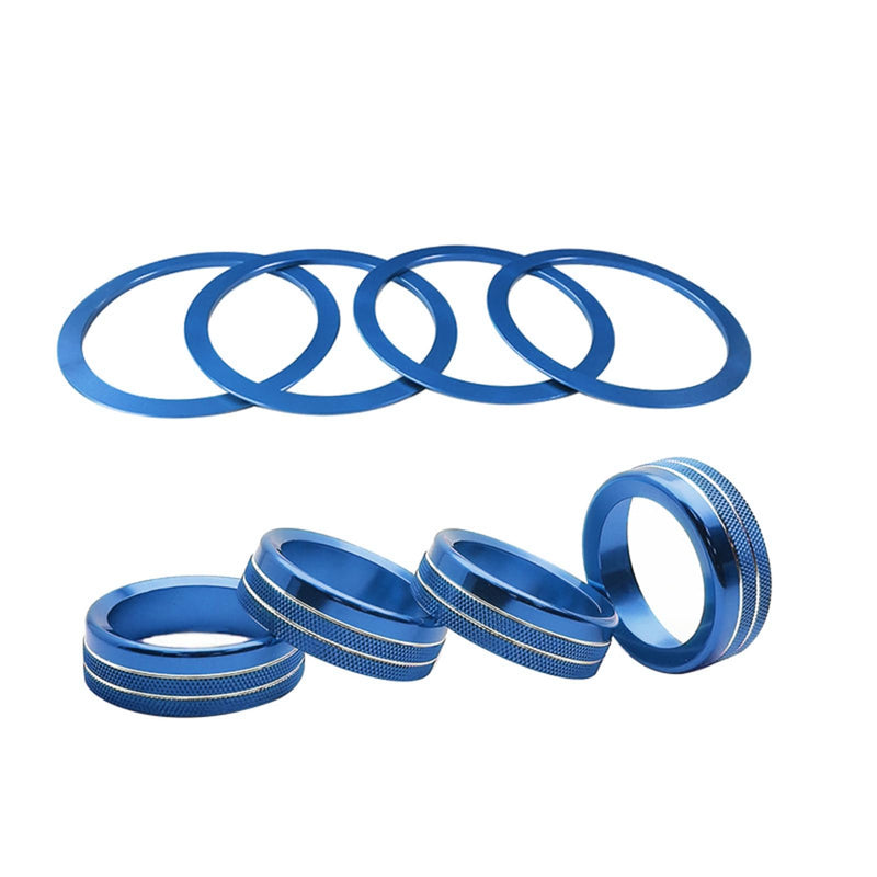 8PC AC Knob Covers & Inner Vent Rings for Tacoma 2016-2023, Blue 2016-2023 | AC Covers + Inner Vent Rings | 8PC
