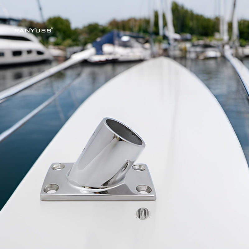 Boat Hand Rail Fitting-60/90 Degree 32MM Rectangular Base-Marine 316 Stainless Steel usd by Boats/Awning with Screws 60° FOR 1-1/4in Tube