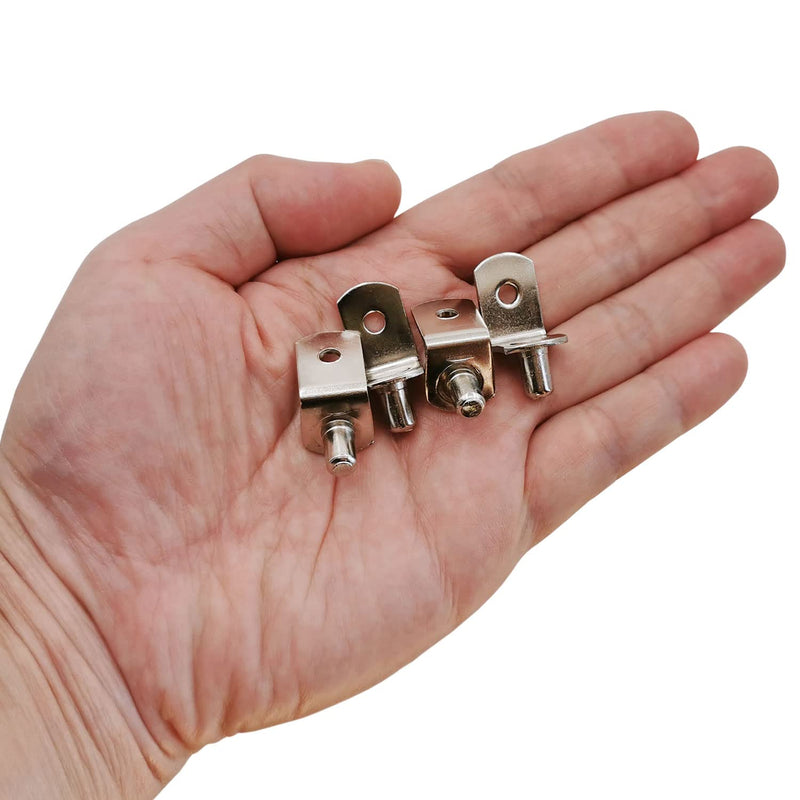 Shelf Support Pegs, 50 Pcs Shelf Pegs with Hole, 5mm (1/5 inch) Cabinet Shelf Bracket Pegs, L-Shaped Nickel Plated Shelf Pins Holders for Bookcase Kitchen Closet Shelf Shelves Furniture Cabinet