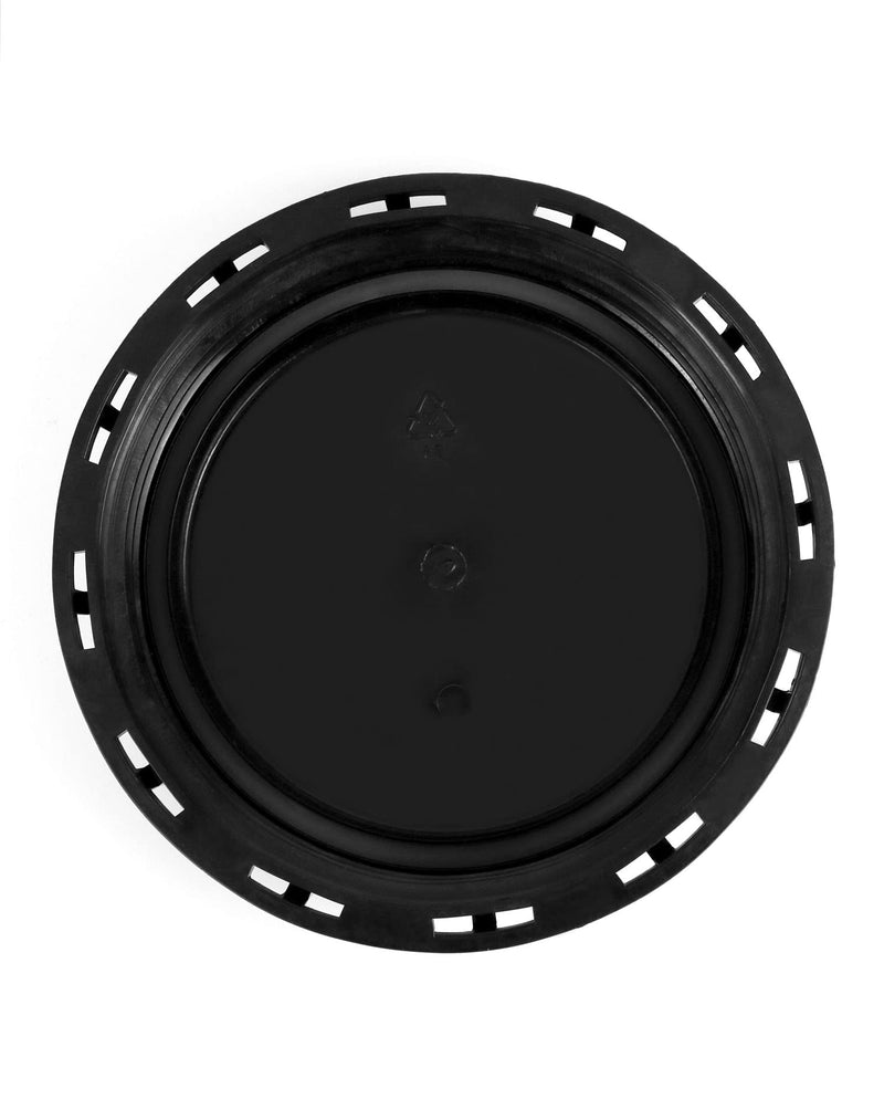 QWORK 6" Solid Cap W/Gasket for IBC Tote, IBC Tote Water Tank Cover, 2 Pack Leak-Proof Design Plastic IBC Tank Adapter Storage Cap for Chemical Food and Industrial Storage, Black