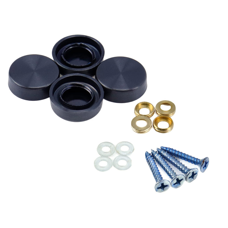 Mirror Screws Cap,8Pcs 16mm(5/8") Black Stainless Steel Mirror Nails Decorative Screw Caps Advertising Nails