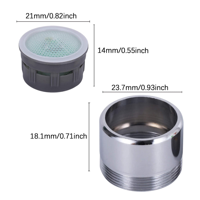 2 Pack 2.2 GPM Sink Faucet Aerator, Male and Female Dual Thread Aerator, Regular/Standard Size, Chrome by NIDAYE 2.2GPM
