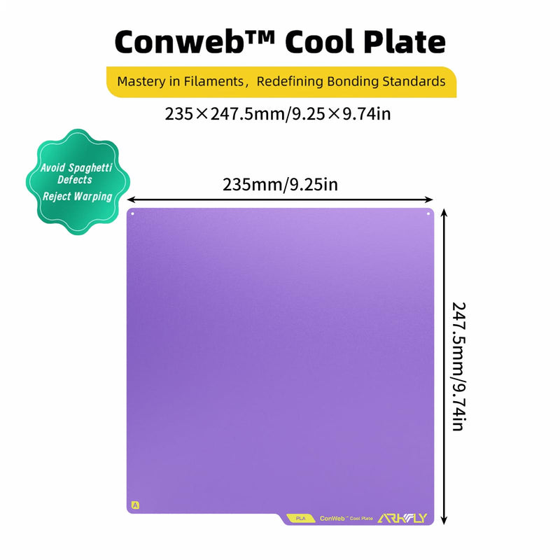 FYSETC Upgrade Cool Plate for Flashforge Printer: Replacement Phaetus Conweb Print Bed Textured Smoothing PEI Sheet for 5M Pro AD5X AD5M for Keep Printing Filament PLA 720H Saving Energy 42kwh Purple