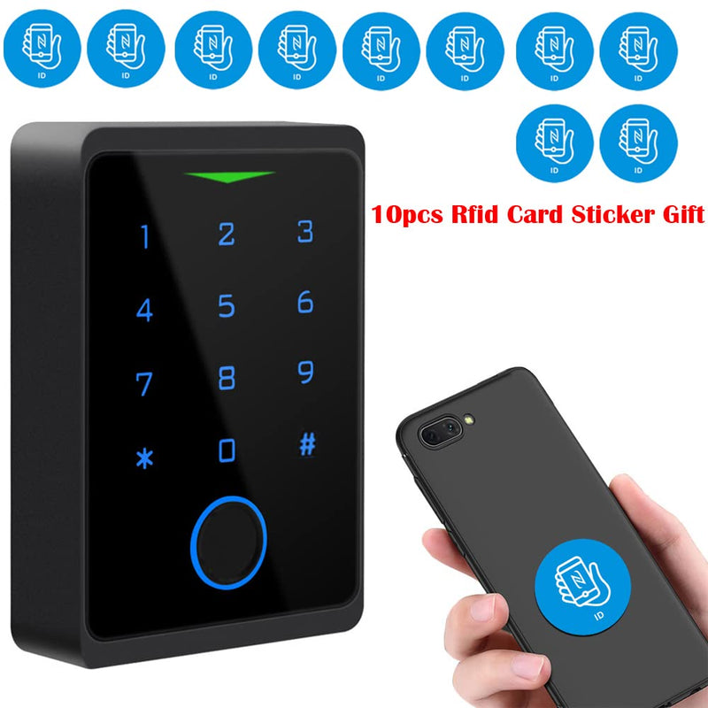 WiFi Access Control Keypad,Fingerprint Controler,125khz Card,Door Lock Opener,Mobile APP Door Keypad,Remote Control Door Lock,Entry Gate Keypad,IP66 Watreproof,1000 User,10pcs Card Free