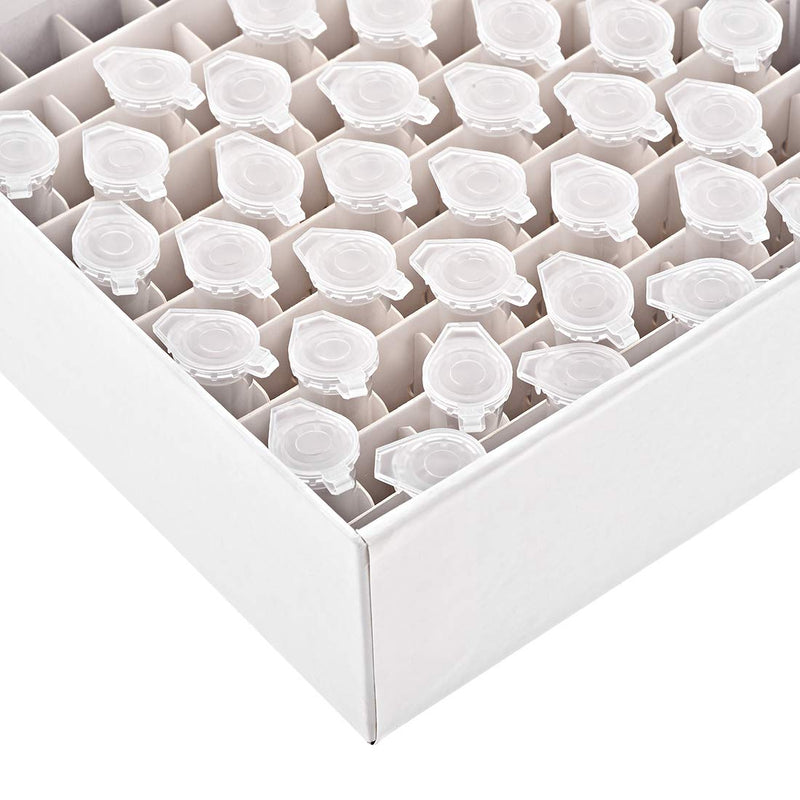 uxcell Centrifuge Tube Freezer Storage Box 100 Places Cardboard Cryogenic Holder Rack for 1.5/1.8/2ml Microcentrifuge Tubes, Vials, Samples 5Pcs 5