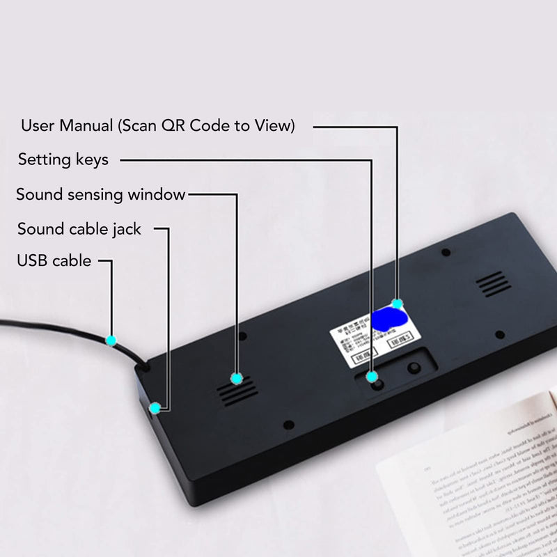 Garosa LED Music Spectrum Display 16x24 RGB Audio Visualizer with 12 Dynamic Effects 7 Colors 84 Combinations for Home Car Game Room