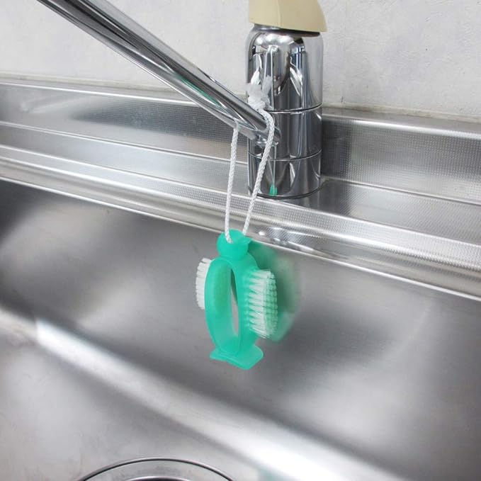 Azuma Industrial Nail Care Penguin Green Nail and Hand Washing Brush Comes with 2 types of brushes, hard and soft, Can be stored upright, Total length 10cm, Made in Japan AZ950G - NewNest Australia