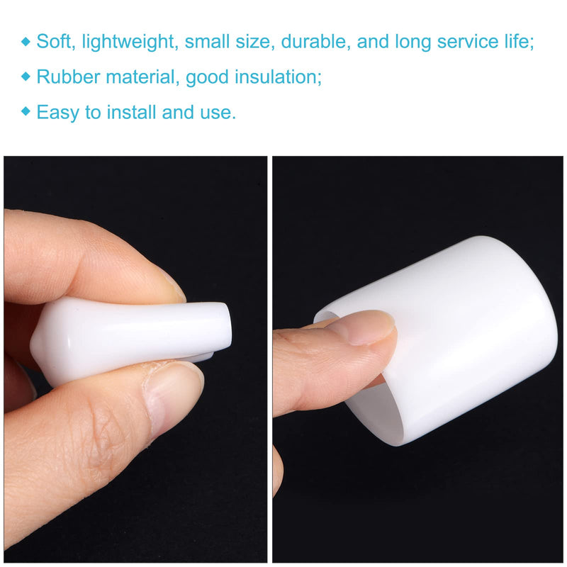 MECCANIXITY Round End Caps Rubber Cover 50pcs 1/8" 3/16" 1/4" 5/16" 3/8" White Screw Protector for Screw Bolt Pipe
