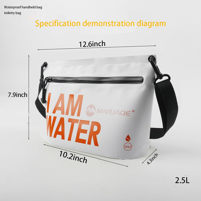 IPX7 Waterproof Dry Bag 2.5L Floating PVC Dry Sack with Waterproof Zipper Shoulder Strap for Kayaking Swimming Beach Travel Boating Camping Hiking Canoeing Paddleboarding Water Sports (white) white