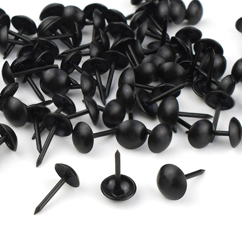 100 Pcs Black Upholstery Tacks Furniture Tacks Decorative Upholstery Nails Metal Thumb Tacks Round Head Upholstery Pins for Cork Board DIY Projects Home Decor Upholstered Sofa Decorative Nails