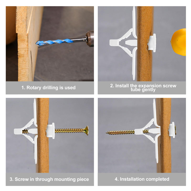 200 Pcs Plasterboard Expansion Tube, Anchors Plasterboard Plug Butterfly Bolts Nuts Frame Fixings Tube Drywall Anchor Kit Expansion Plugs Anchor Bolt Suite