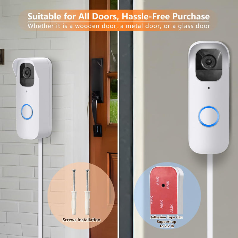 Power Cable with Adapter for Blink Video Doorbell (Replace Battery), Doorbell Transformer with 16.4ft/5m Weatherproof Cable, Charging Your Blink Video Doorbell -White… White