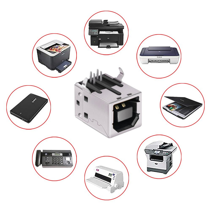 USB Female Type-B Port 4-Pin Right Angle PCB DIP Jack Socket 10 Pack by MXRS