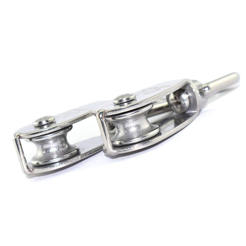 Rocaris 10 Pcs Stainless Steel Wire Rope Crane Pulley Block M20 Lifting Crane Swivel Hook Single Pulley Block Hanging Wire Towing Wheel M20-10 Pcs