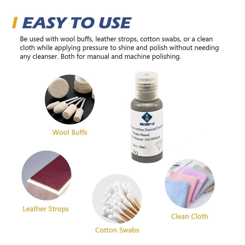 SIGNI Polycrystalline Diamond stropping Emulsion,Premium Knife polishing Compound/Suspension/Lapping Fluid/Paste slurry (4 Micron) 4 micron