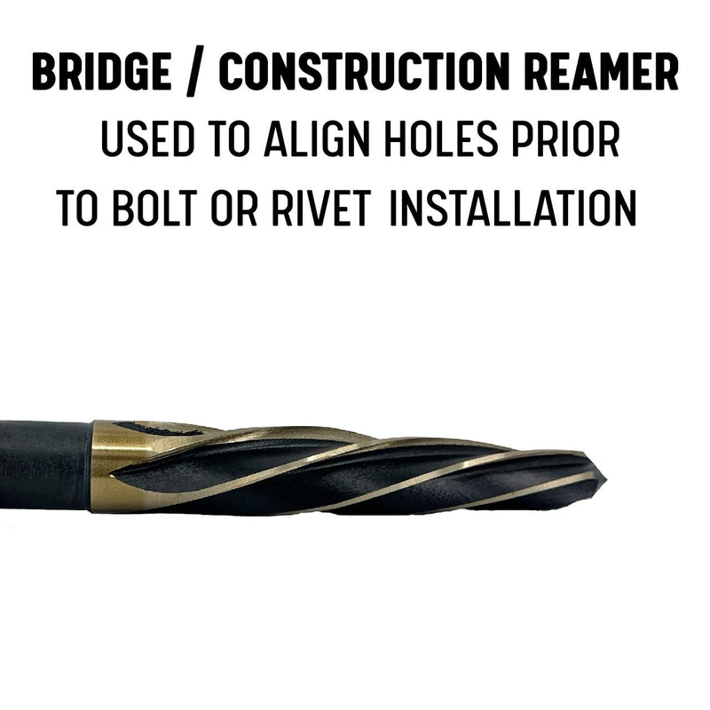 Drill America 11/16" Hex Shank Black and Gold Bridge/Construction Reamer, KFD Series 11/16" Bridge Reamer
