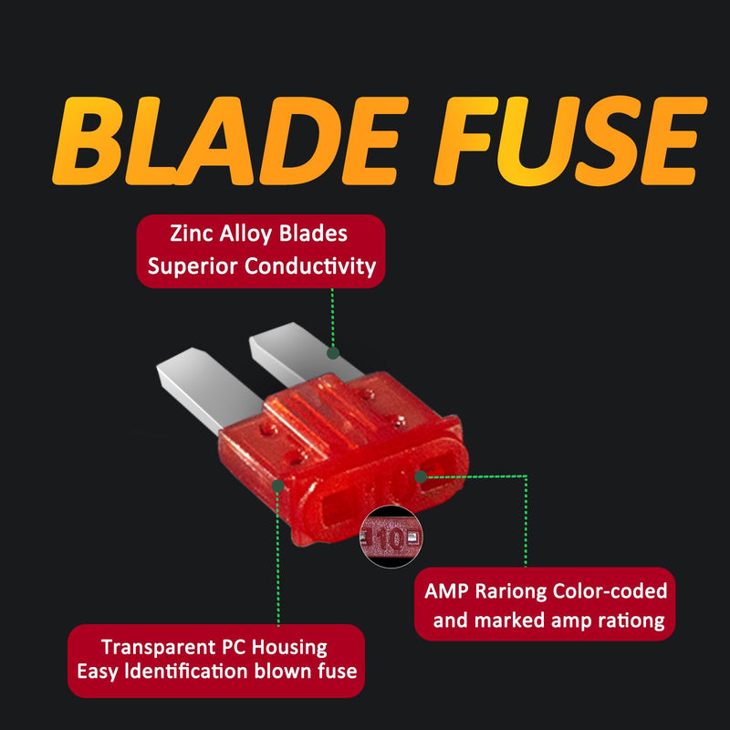 30PCS Micro 2 Blade Fuse ATR/APT Micro2 Fuse ATR/APT Blade Fuse Kit for Car Boat Truck SUV Automotive Replacement Fuses (10A) (10A) 10A