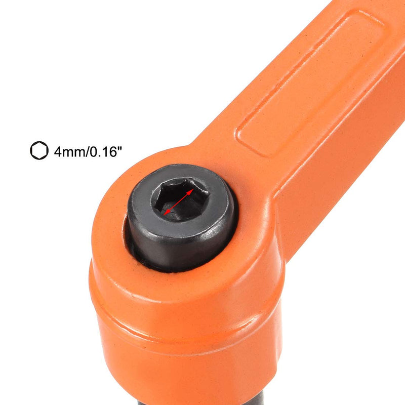 uxcell® M8 Handle Adjustable Clamping Lever Push Button Ratchet Female Threaded Stud 3 Pcs