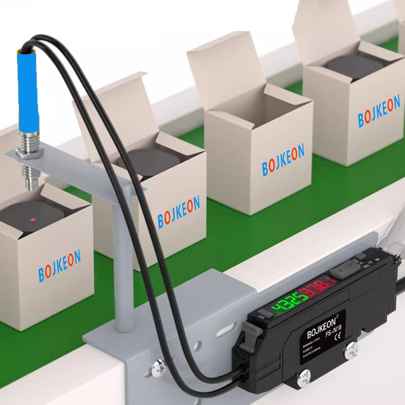 FR6Y10 Fiber Optic Sensor,Diffuse Reflective Digital Fiber Optic,1000mm Line Length,M6 Probe Sensor，Detection Distance 0-70MM FR6Y10 (M6)