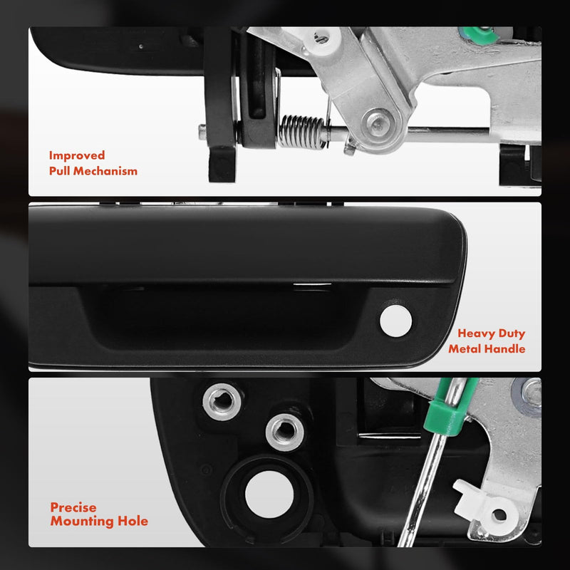 A-Premium - Upgraded Metal Tailgate Handle - Compatible with 2004-2012 Chevrolet Colorado & GMC Canyon & Isuzu i-280 i-290 i-350 i-370 - Textured Black Latch Handle, w/Keyhole