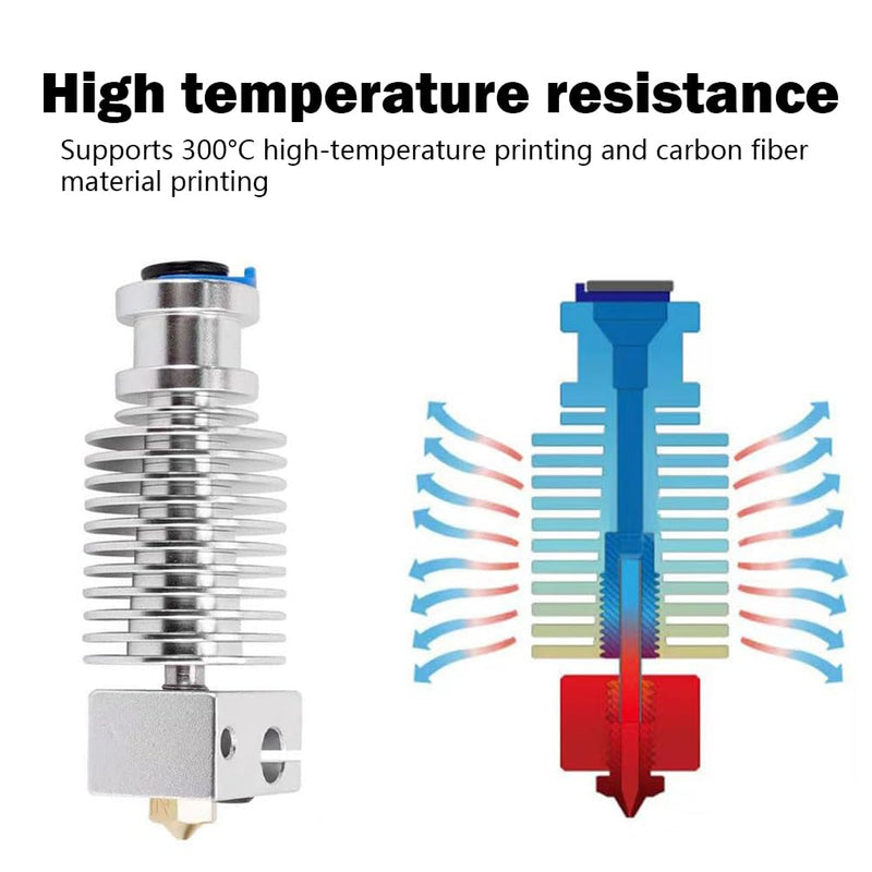 Hotend for Prusa I3 MK3 Print Head Printhead Heatsink Heat Break Extruder Kit with Extra 0.2MM 0.4MM 0.6MM Nozzles for Prusa I3 MK3/Prusa I3 MK3S+ 3D Printer Hotend Replacement Hotend for I3 MK3