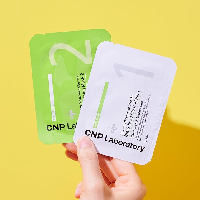 CNP Official Genuine Anti-Pore Blackhead Clear Kit (Pore Pack) 3 Doses (3 x Clear Mask 2.5ml+3 Pore Masks 3ml+6 Cotton Swabs) Oil Control - NewNest Australia