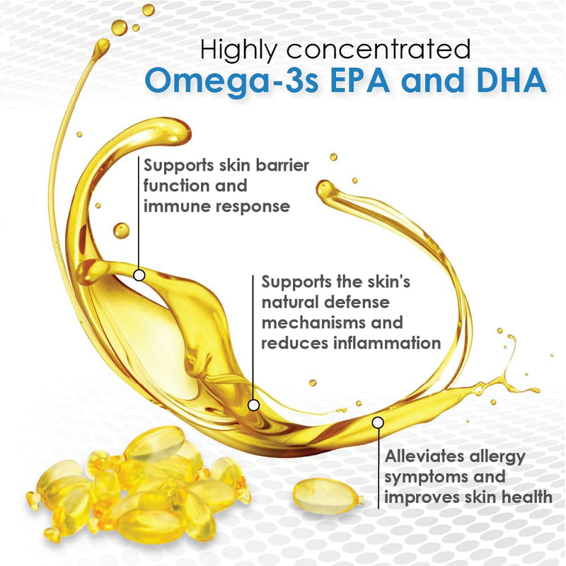 Omega-Caps High Potency Snip Tips for Medium to Large Breeds-Vet Formulated for Healthy Radiant Skin & Coat. Contains Omega 3 for Joint & Immune System Support, Easy to Dose Soft Gel Capsules 250 CT. Medium & Large Dogs 250 Capsules - PawsPlanet Australia