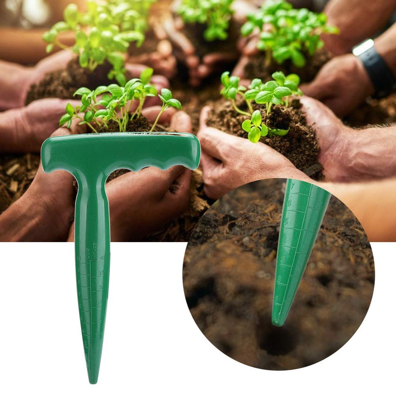 Oumefar 5Pcs Handheld Plastic Transplanting Widger Planting Tools Dibber Soil Digger Hole Punch Sowing Seeds Dispenser Garden Supplies Grip Seedling Puncher