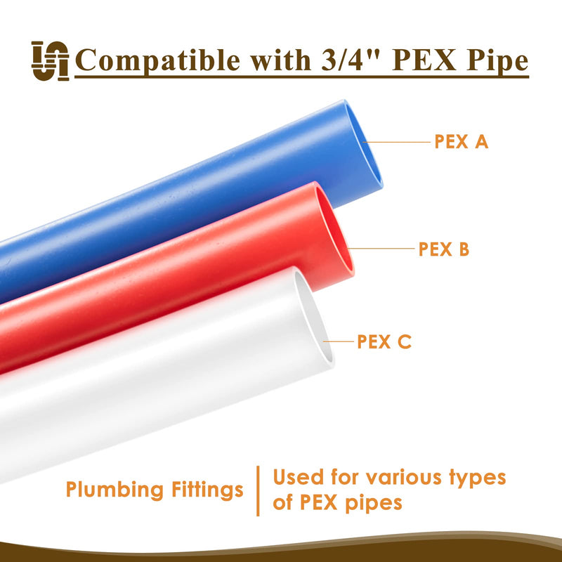 PEX Fitting, 3/4" Male NPT to 3/4" PEX Adapter for Plumbing Repairs or Remolding, Sturdy and Durable Brass Crimp Fitting (4 Pack) 3/4"-4Pack Male Adapter