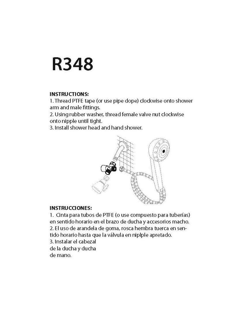 Westbrass R348-07 1/2" IPS Shower Arm Diverter Valve for Hand Held Showerhead and Fixed Spray Head, Satin Nickel