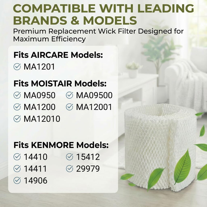 MAF1 Humidifier Filter Replacement Compatible with Aircare Essick Air MA1201 MoistAir MA0950 MA1200 MA1201 MA09500 and Kenmore 14906 14410 14411 15412 29979(2 Pack) MAF1