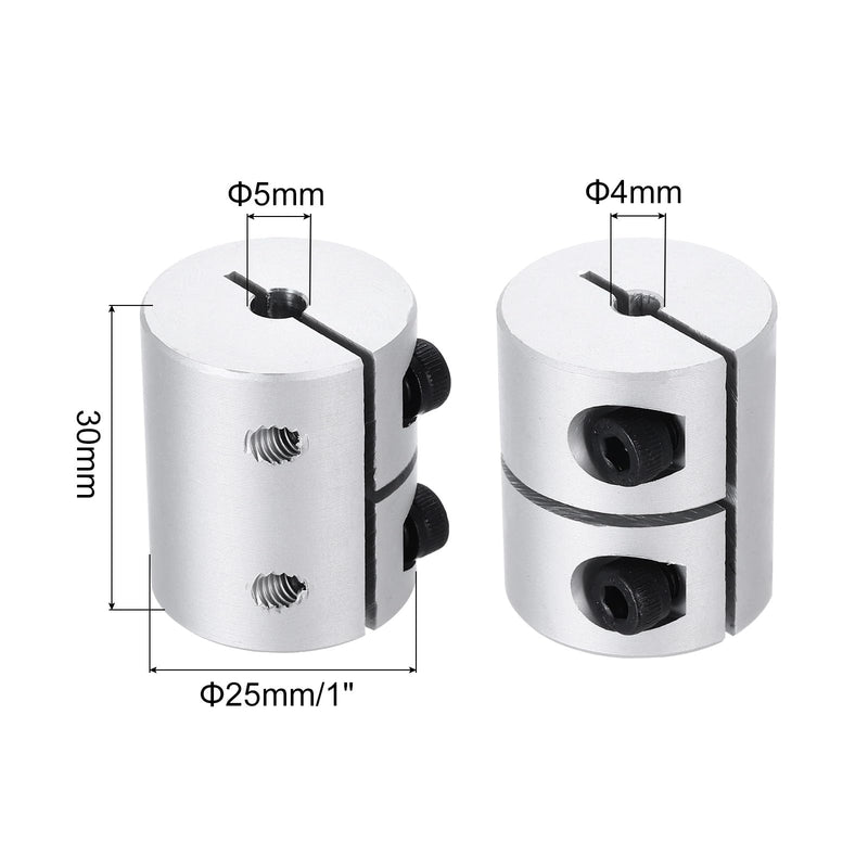 MECCANIXITY Shaft Coupling 4 to 5mm(ID) 30mm(L) Aluminum Alloy Shaft Coupler Connector Rigid Joint Motor Accessories for 3D Printer DIY Robots Model CN 4 to 5mm(ID) 30mm(L)