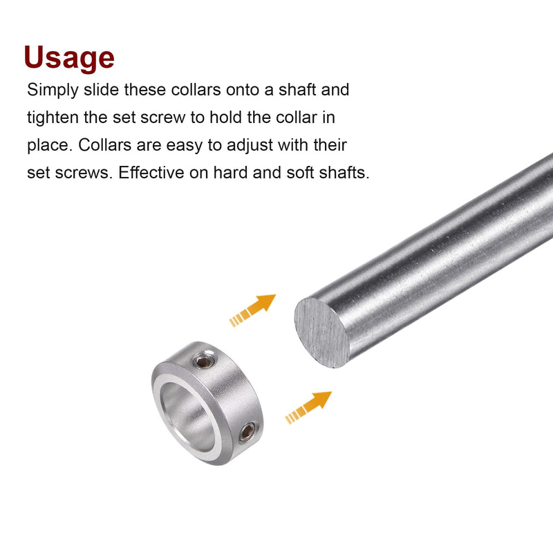 HARFINGTON 2pcs Shaft Collar 15mm Bore Aluminum Alloy Set Screw Shaft Collars, 24mm OD, 10mm Width, for Wheel Barrow Axle, Gearbox Assemblies, CNC Machine Tools, Industry, Anodization