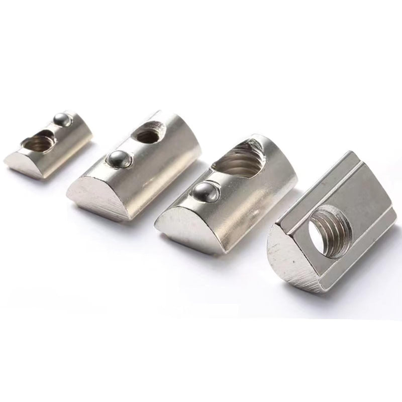4040 Series M6 T Slot Half Round Nuts Roll-in Spring Ball Loaded Elastic Nuts Carbon Steel for European Standard 4040 Series Aluminum Extrusion Profile Rail with 8mm Slot for 3D Printer(M6,10 Pcs) 40-M6(10 Pcs）