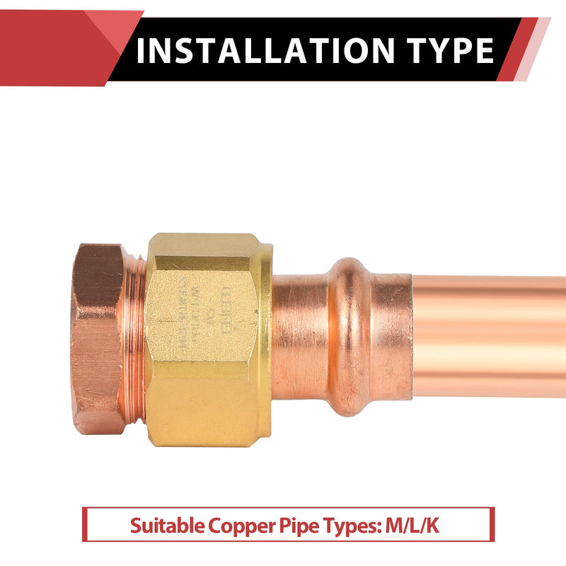 1Pcs EFIELD 1"Copper Press x 1"Female(FPT) Union Adapter(PRESS076-1) 1" x 1"