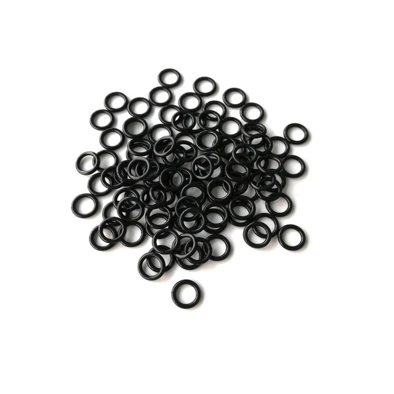 Nitrile Rubber O-Rings 4mm OD 2mm ID 1mm Width Metric Sealing Washer Round O-Ring Gasket O Rings Seal Grommets, Black, Pack of 50