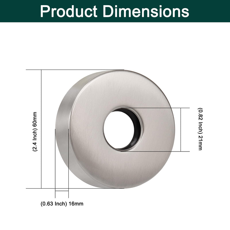 Shower Arm Flange, Stainless Steel Replacement Wall Split Flange/Escutcheon Plate Floor for Universal Standard 1/2" NPT Shower Head Arm Pipe (Round-Non Split, Brushed Nickel) Round-Non Split