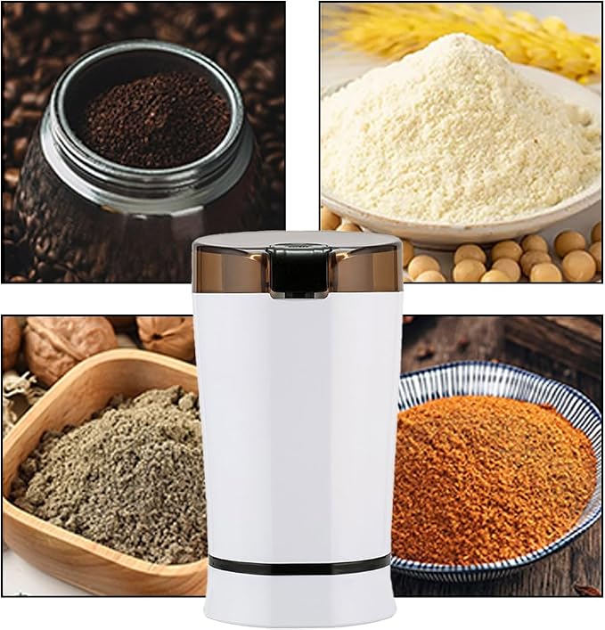Electric Multifunctional Grinder.Electric Pill Crusher Grinder for Small or Large Pills,to Fine Powder. Pill Crusher Pulverizer Grinder for Elders or Pets. Small Dose Coffee Bean Grinder. (White) White