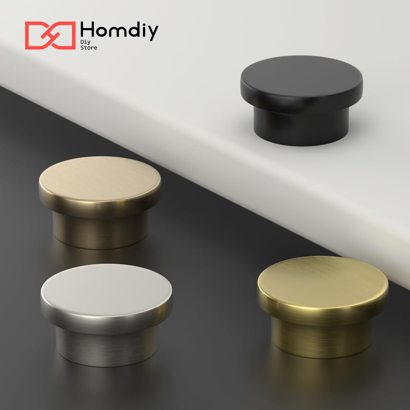 homdiy 50 Pack Brushed Nickel Round Cabinet for Knobs Drawer Knobs