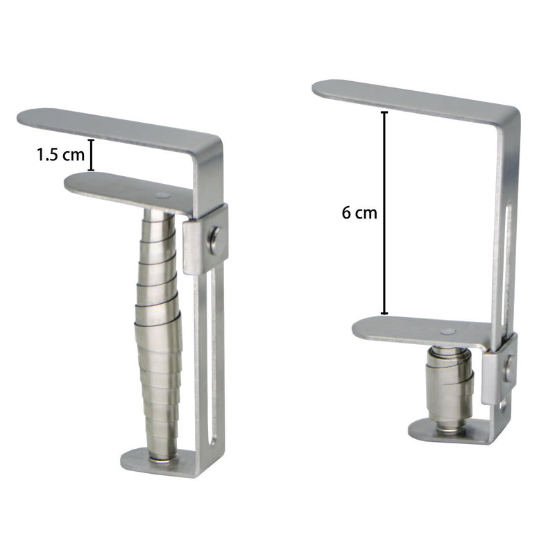 Stainless Steel Tablecloth Clips - Set of 8 Adjustable Table Cloth Clips with Spring Table Cloth Holders for Outdoor & Indoor, up to 6 cm Thickness, Silver 8pcs-silver