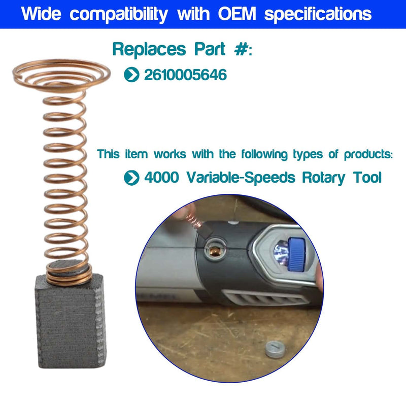 6 PCS Carbon Brushes Repairing Part Compatible with for Dremel 4000 Motor Brush,for Dremel 2610005646 Motor Replacement Part 6 Pack