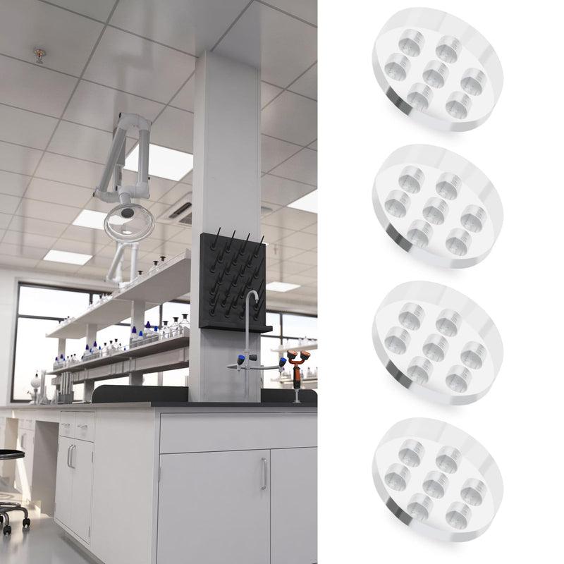 20PCS Transparent Glass Screen Filters Diameter 8mm Height 1.8mm High Borosilicate Glass Screens Filters with 7 Honeycomb Holes for Lab Filters