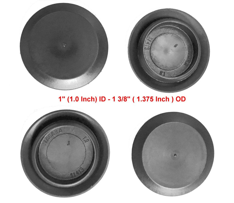 Caplugs 1 Inch Flush Mount Black Plastic & Metal Body Hole Plugs, Pack of 10