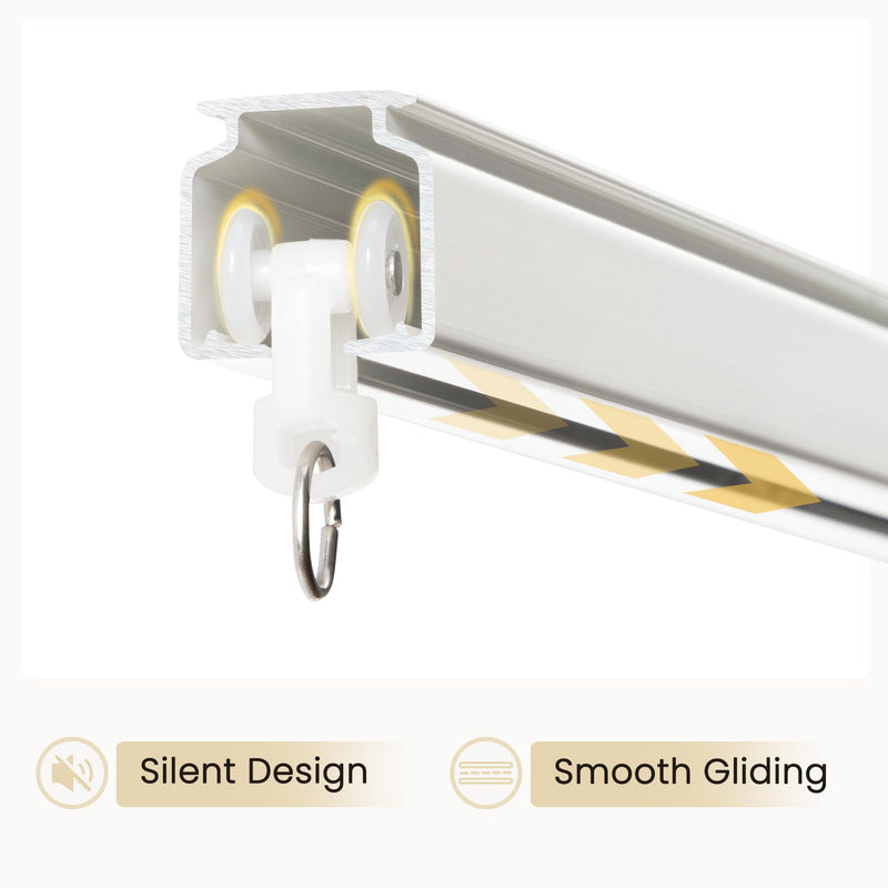 Curtain Track Rollers,20pcs Smooth-Glide Ceiling Track Rollers, Silent Wheels for Drapes, Curtain Rail Pulley Gliders 20pcs/Pack