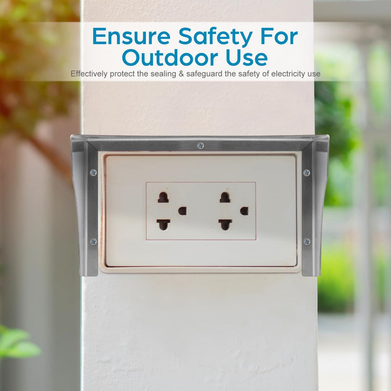 Homoyoyo Outlet Box Protection Cap Power Supply Outdoor Wireless Housing Cover Electrical Box Splash Proof Shell Rainproof Cover Plate Protector Socket Socket Electric Car Metal 7.86X4.72X4IN