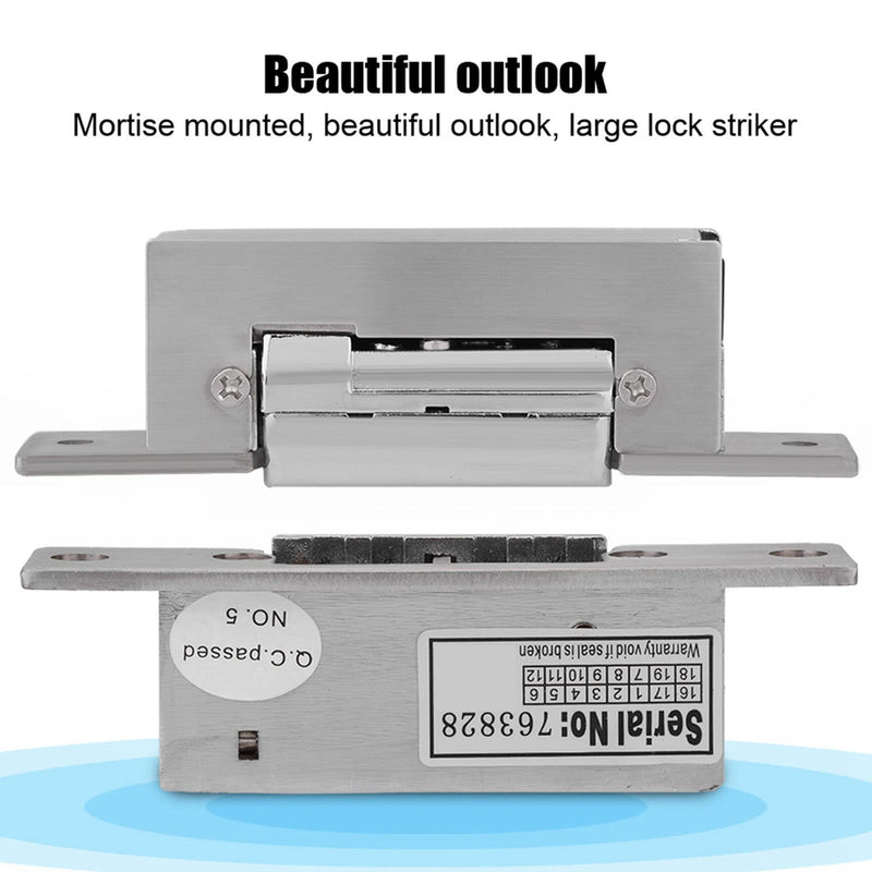 Adjustable Narrow Electric Strike Door Lock - Stainless Steel, Double Unlock Mode, Suitable for Wood/Metal/Fireproof Doors - 300kg Holding Strength