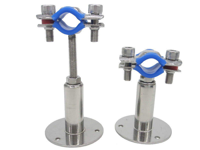 Stainless Steel Wall Mount Ceiling Mount Pipe Supports, Adjustable Pipe Bracket Clamp Pipe Strap for Dia 19mm (1/2 inch) Pipe Tube, Set of 2 19mm (1/2 inch)
