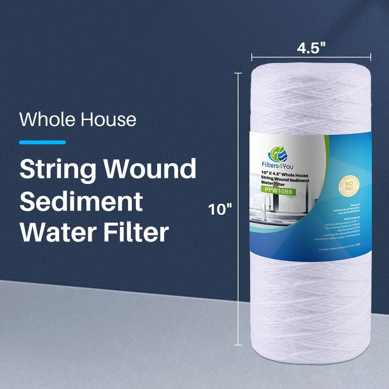 Compatible for Campbell Hdsc30 Sediment Filter Cartridge, 30 Mic, 9 3/4" L, Large Capacity