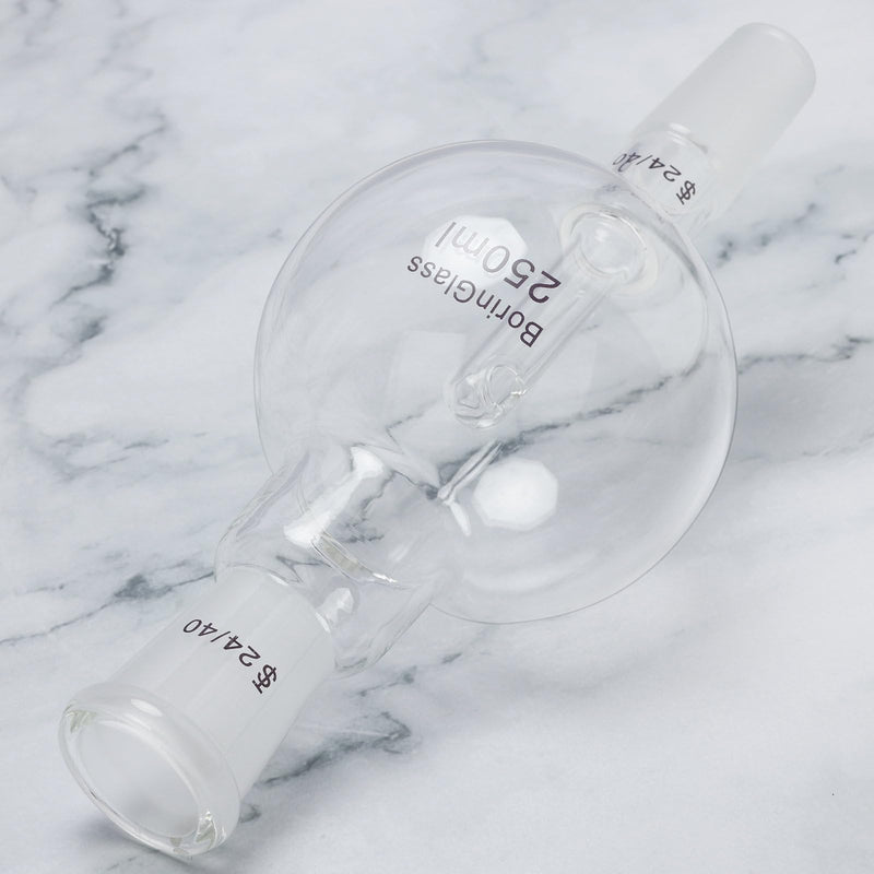 BorinGlass Rotary Evaporator Bump Trap, 24/40 Joint, 250ml Lab Anti-Bumping Bulb for Distillation, Heat & Chemical Resistant 250 ml